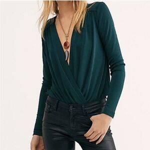Free People Turnt Green Bodysuit